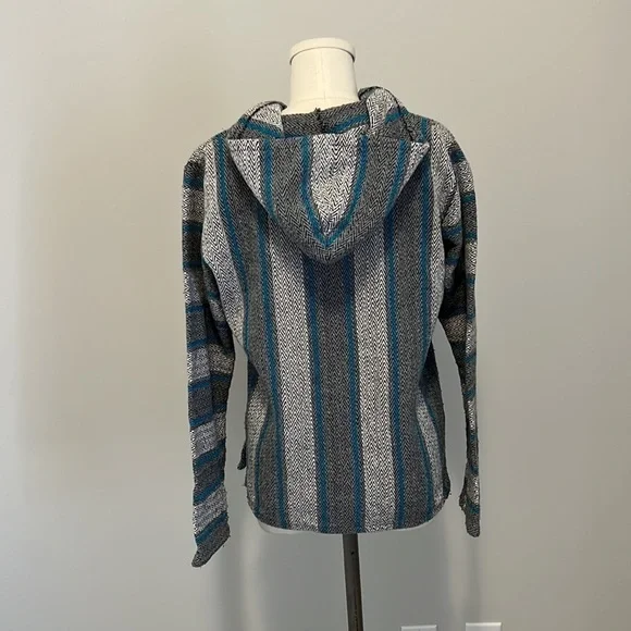 Original Senor Lopez gray/black/blue Baja Beach hoodie size small - Picture 4 of 10